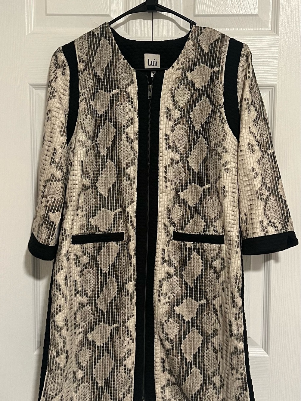 Luii Black & Cream Snake-Print Dress/Jacket